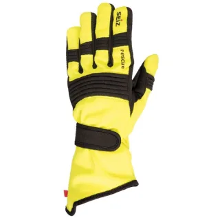 THL-Schutzhandschuh | SEIZ | RESCUE | EN 388:2016 | Größe 6-13 | schwarz/gelb | lange Stulpe | Klettverschluss | Knöchelprotektoren | KEVLAR®