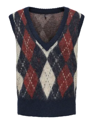 ONLY - ONLNOEME LIFE SL JQ VEST V-NECK KNT Night Sky - Gr. - M