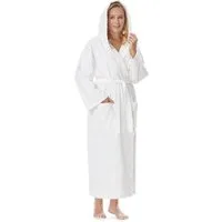 Arus Damenbademantel Astra, pflegeleicht, wadenlang oder extralang für Spa & Sauna, 100% Baumwolle, Kapuze, Gürtel, mit Kapuze, wadenlang oder extra lang, 100% Baumwolle