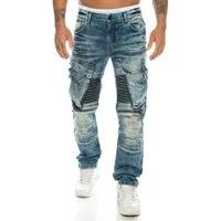 Cipo & Baxx Regular-fit-Jeans Herren Jeans Hose mit aufwendigen Details im Cargo Style Aufwendiges Design mit Nahtverzierungen und vielen Details
