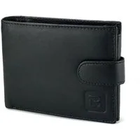 L&B Geldbörse + RFID-Schutz & 7 Kartenfächer, Leder Portemonnaie >2654< Geldbeutel, Reißverschlussfach + Druckknopffach + Riegel innen & außen