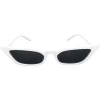 LUXXADA Sonnenbrille Damen Cateye Brille extra schmal Schwarz oder Weiß (Festival Brille mit Brillenbeutel) Gläser schmale Katzenaugen Form, Extravaganter Style