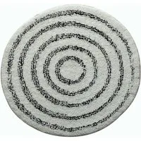 Badematte SATURN, Höhe 18 mm, rutschhemmend beschichtet, schnell trocknend, strapazierfähig, Baumwolle, rund, Badteppich mit Kreismuster, schwarz-weiß, 100% Baumwolle - Made in India, Florhöhe 18 mm, waschbar 30°, Anti-Rutsch Beschichtung, Größe 60 c