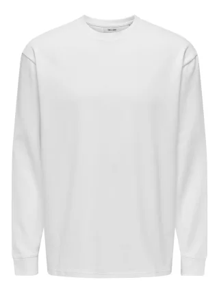 ONLY&SONS - ONSCASPIAN AIRFLEX RLX LS TEE NOOS White - Gr. - M