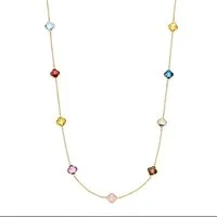 HOPLO Goldkette Gold Armkette mit Farbsteinen Ankerkette 1,1mm 19 cm 585-14 Karat Gold, Made in Germany