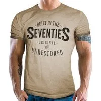 GASOLINE BANDIT® T-Shirt im Vintage Retro Style auf Washed Sand: Born in The Seventies