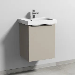 Sanipa 3way Waschtischunterbau zu Geberit Acanto Waschtisch mit 1 Tür, Kaschmir-Matt UP4141U