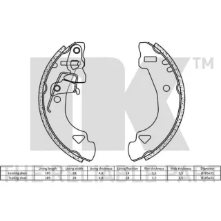 NK Bremsbackensatz hinten Iveco Daily 4 5 6 2,8 2723841
