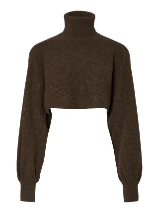 PIECES - PCMELVIA LS HIGH NECK CROPPED KNIT BC - Gr. - XS
