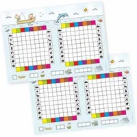 nikima Packpapier Spielblock Schiffe versenken JUNIOR, Reisespiel Flottenmanöver 2er Set A5