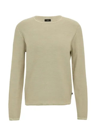 Q/S designed by - Gewaschener Strickpullover mit Rollkante beige - Gr. - XXL