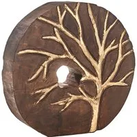 Kobolo Dekoobjekt Dekofigur Holzdeko TREE aus Holz, Holzfigur Skulptur Wohndeko (Stück, 1 St., Stück), 27x6x27 cm