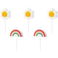 partydeco Geburtstagskerze Geburtstagskerzen Gänseblümchen, 2-3,5 cm - 5 Stk
