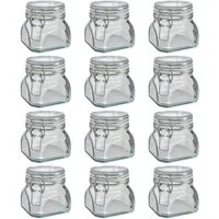 Wellgro Vorratsglas Einmachglas mit Bügelverschluss - 550 ml, (12-tlg)