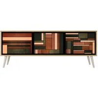 SPACEREBELS TV-Schrank mit Türen Fernsehtisch Sideboard Board mit Stauraum Tisch mit Beinen Lowboards 161 cm Fernsehschrank