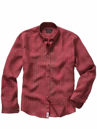 Mey & Edlich Herren Padrone-Hemd Rot 100 % Leinen