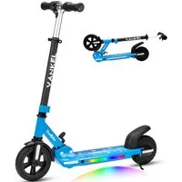 Vankel Elektro-Kinderroller Elektro-Kinderroller ab 6 Jahren, klappbar, 14 km/h, Belastbarkeit 50 kg, Himmelblau, 6,5 kg leicht, LED, bis 50 kg belastbar