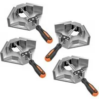 BAYLI Schraubstock 4x 90° Winkelspanner aus Aluminium, Winkelschraubstock schweissen