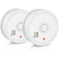 Brandson mit austauschbarer 9V Blockbatterie, EN 14604 geprüft, 85 db Alarmton Rauchmelder (Sensor Fotoelektrisch, Batteriewarnung, inkl. Monatematerial, LED rot)