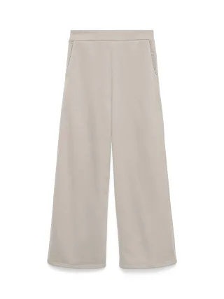 VERO MODA - VMDAISY PEARL SWEAT HW WIDE PANT JRS BOO Pumice Stone - Gr. - XS