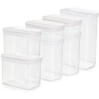 Emsa Vorratsdose N11429 Optima, Kunststoff, (Set, 7-tlg), rechteckig, hygienisch, platzeffizient