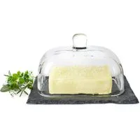 Sendez Butterdose auf Schieferplatte Butterglocke Butterschale Kühlschrankbutterdose