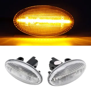 2x LED Seitenblinker SILBER für Citroen JUMPY Xsara C-Crosser C-ELYSEE Picasso