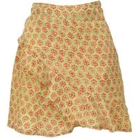 Guru-Shop Minirock Leichter seidiger Wickelrock, Boho Sommerrock -.. alternative Bekleidung