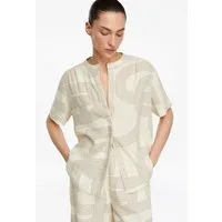 comma Kurzarmbluse Bluse Kurzarm-Bluse aus Leinenmix