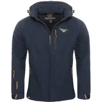 Geographical Norway Softshelljacke Herren Freizeitjacke Sport Outdoor Wander Trekking Jacke in Unifarbe, mit abnehmbarer Kapuze, mit Stehkragen