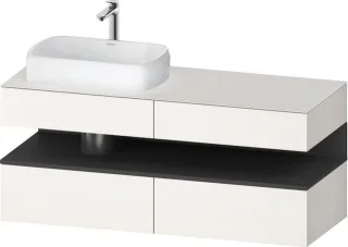 Duravit Qatego Konsolenwaschtischunterbau wandhängend Weiß Supermatt 1400x550x600 mm - QA47650498400 QA4765049840000