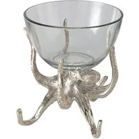 BOLTZE Dekoschale Oktopus Dekoschale Marina – Handgefertigte Glasschale in Silber (1 St)