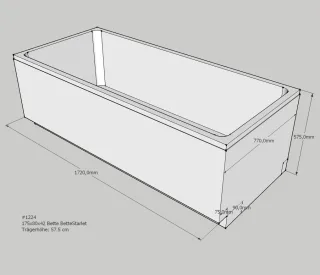 Neuesbad Wannenträger für Bette Starlet 175x80 SW12470