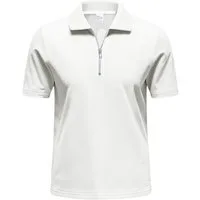 Allthemen Poloshirt mit Cord-Struktur Halbzip Kurzarmshirt