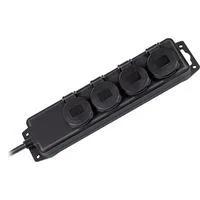 Outdoor-Steckdosenleiste IP44, 4-fach schwarz, 2 Meter