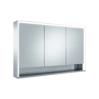 Keuco Royal Lumos Spiegelschrank 14305171304 1200x735x165mm, silber-eloxiert, Spiegelheizung, 3 kurze Türen, Wandvorbau