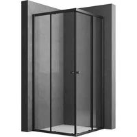 Boromal Eckdusche Duschkabine 80x80 Schiebetür Eckeinstieg, BxT: 80x80 cm, 5mm ESG Sicherheitsglas, Duschwand für Dusche, (780-800)x(780-800)mm, Alu Rahmen, Aluprofile, Easy Clean Funktion