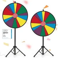COSTWAY Spiel 30" Glücksrad, höhenverstellbar, mit Ständer