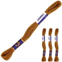 maDDma 3 Docken Stickgarn / Sticktwist Stickgarn, 8 m, 7162 Kokosbraun
