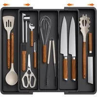 Lifewit Besteckeinsatz Besteckkasten für Schubladen, Utensilienständer Erweiterbar auf 57 cm (1 St)