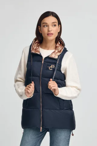 Steppweste marineblau mit Polo Club-Logo