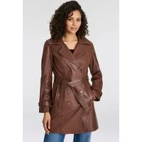 Mauritius Ledermantel GWTaresa (2-tlg., mit Bindegürtel) Leder-Trenchcoat mit Bindegürtel