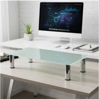 Mucola TV-Rack Monitorerhöhung Schreibtischaufsatz Monitorständer TV Glasaufsatz (Stück, Monitorerhöhung), Robust und stabil