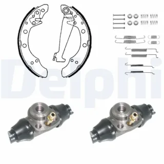 Delphi Bremsbacken vormontiert hinten Audi 80 Seat Arosa VW Golf Lupo Transporter Vento