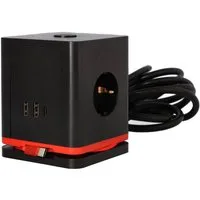 UNITEC Steckdose Unitec Steckdosenwürfel mit Schalter 3-fach inkl., USB-Anschluss Würfelform