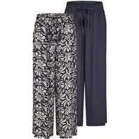 DENIMFY Chinohose Damen Palazzo Hose DFKate 2er Pack Loose Fit (Vorteilspack) Sommerhose mit Taschen