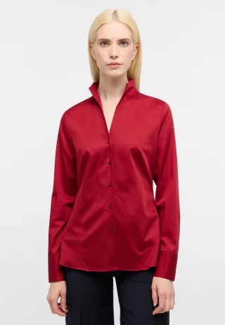 ETERNA - Satin Shirt Bluse Satingewebe Langarm weinrot - Gr. - 34/Langarm