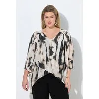 Ulla Popken Longbluse Chiffon-Bluse V-Ausschnitt 3/4-Glockenärmel