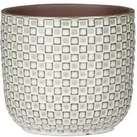 Mica Decorations Blumentopf Mica Keramikübertopf Daan rund weiss Ø 12 x H 11