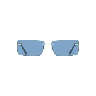 Rechteckige blaue Sonnenbrille